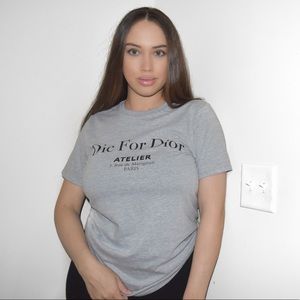 Die For Dior Oversized Grey Marl T-Shirt